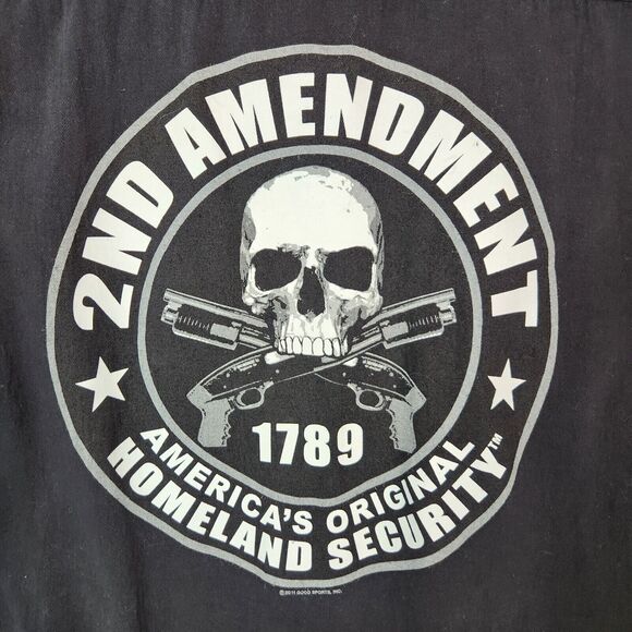 Motorcycle Shirt Mens L 2nd Amendment Bikercore Punk Grunge Rebel Edgy Rugged - Picture 6 of 10